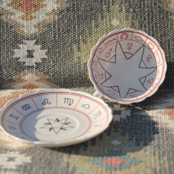 Vintage Tea Reading Set | Tasseomancy Cup And Plate | Divination Fortune Vessel - Picture 5 of 5